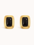Sculpted Frame Earrings in Black
