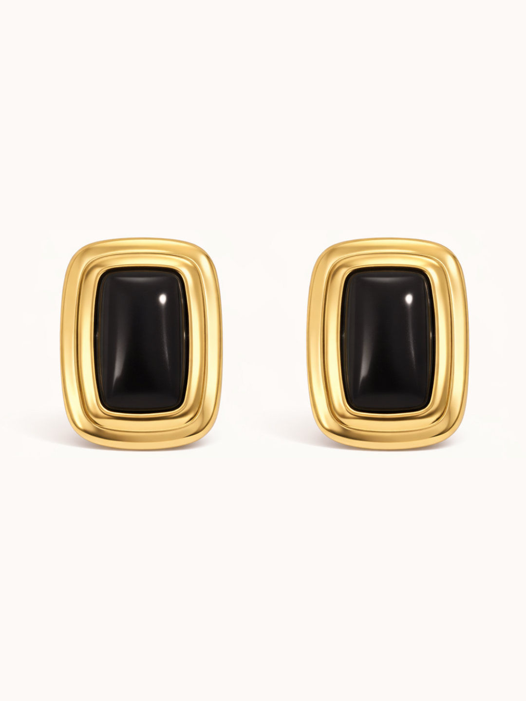 Sculpted Frame Earrings in Black