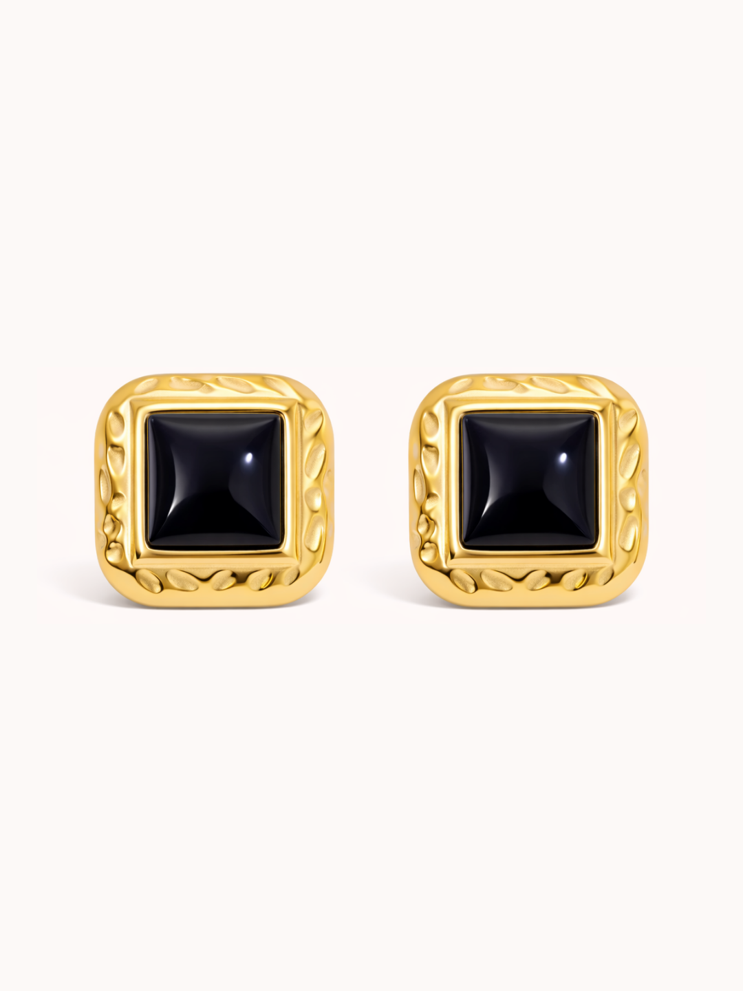 Block Earrings in Black