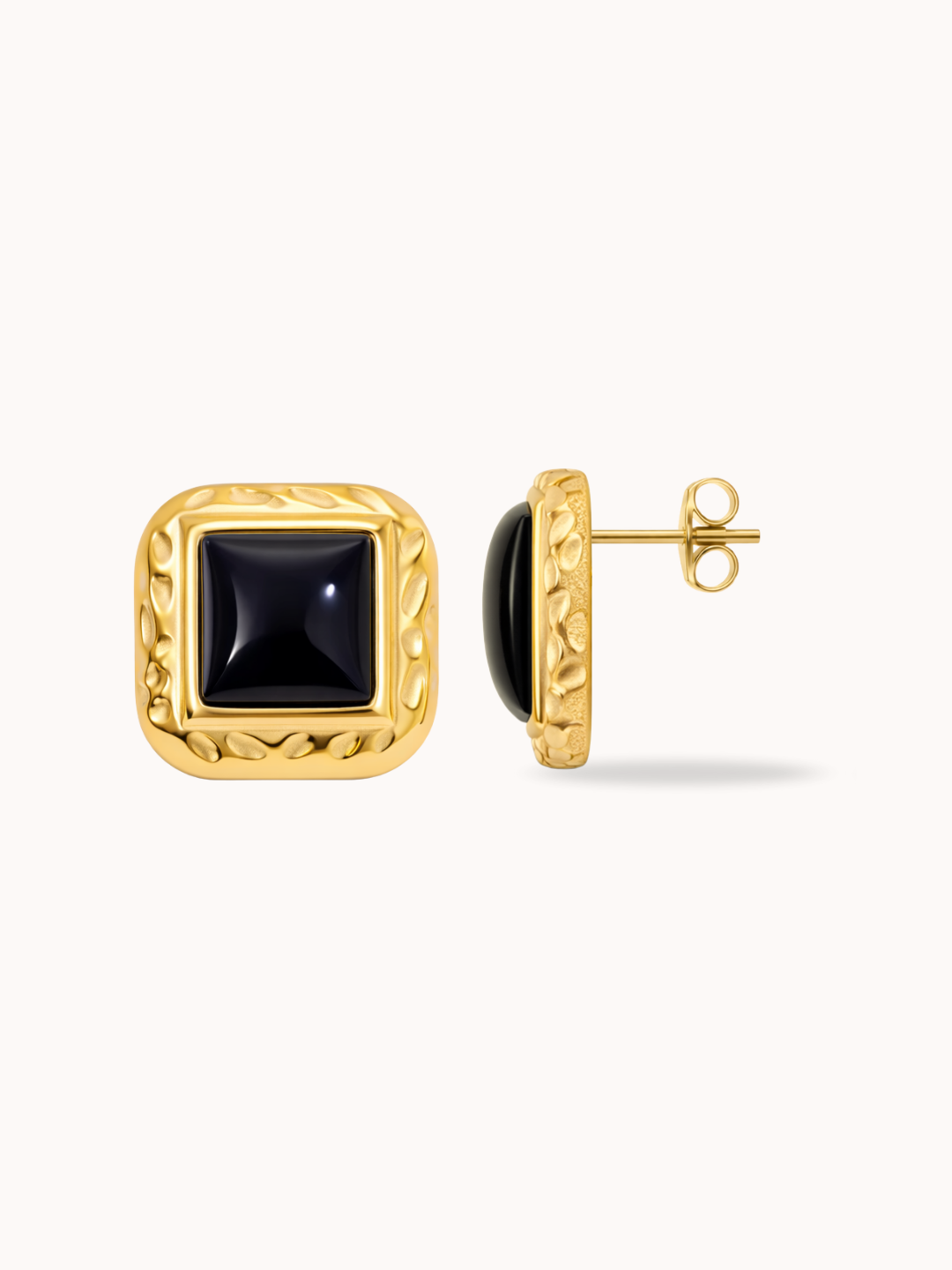 Block Earrings in Black
