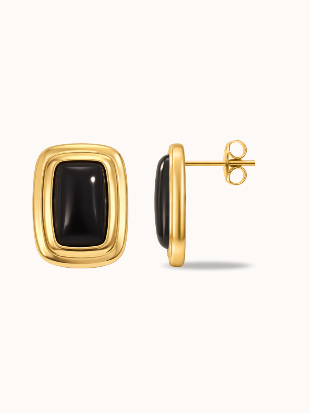 Sculpted Frame Earrings in Black