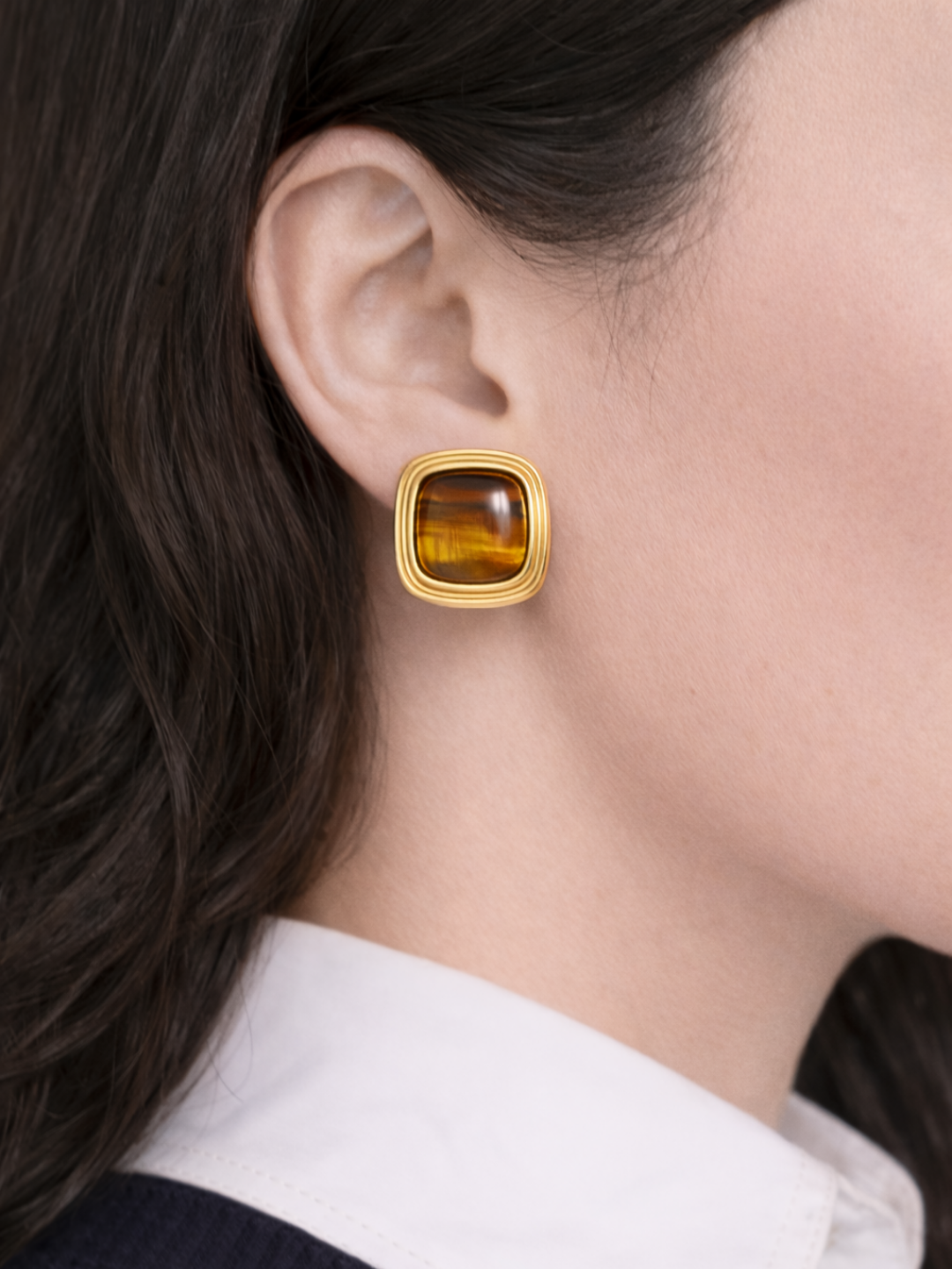 Amber Golden Glamour Earrings
