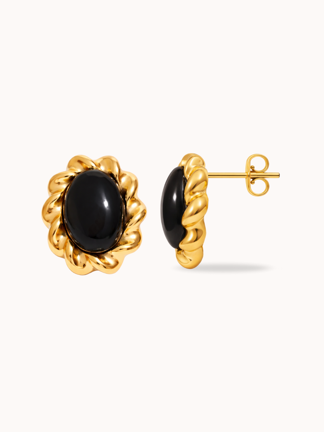 Gilded Bloom Earrings in Black