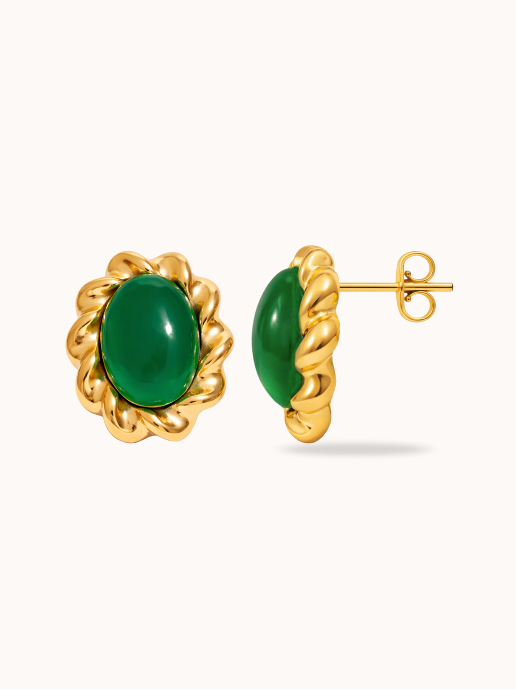 Gilded Bloom Earrings in Green