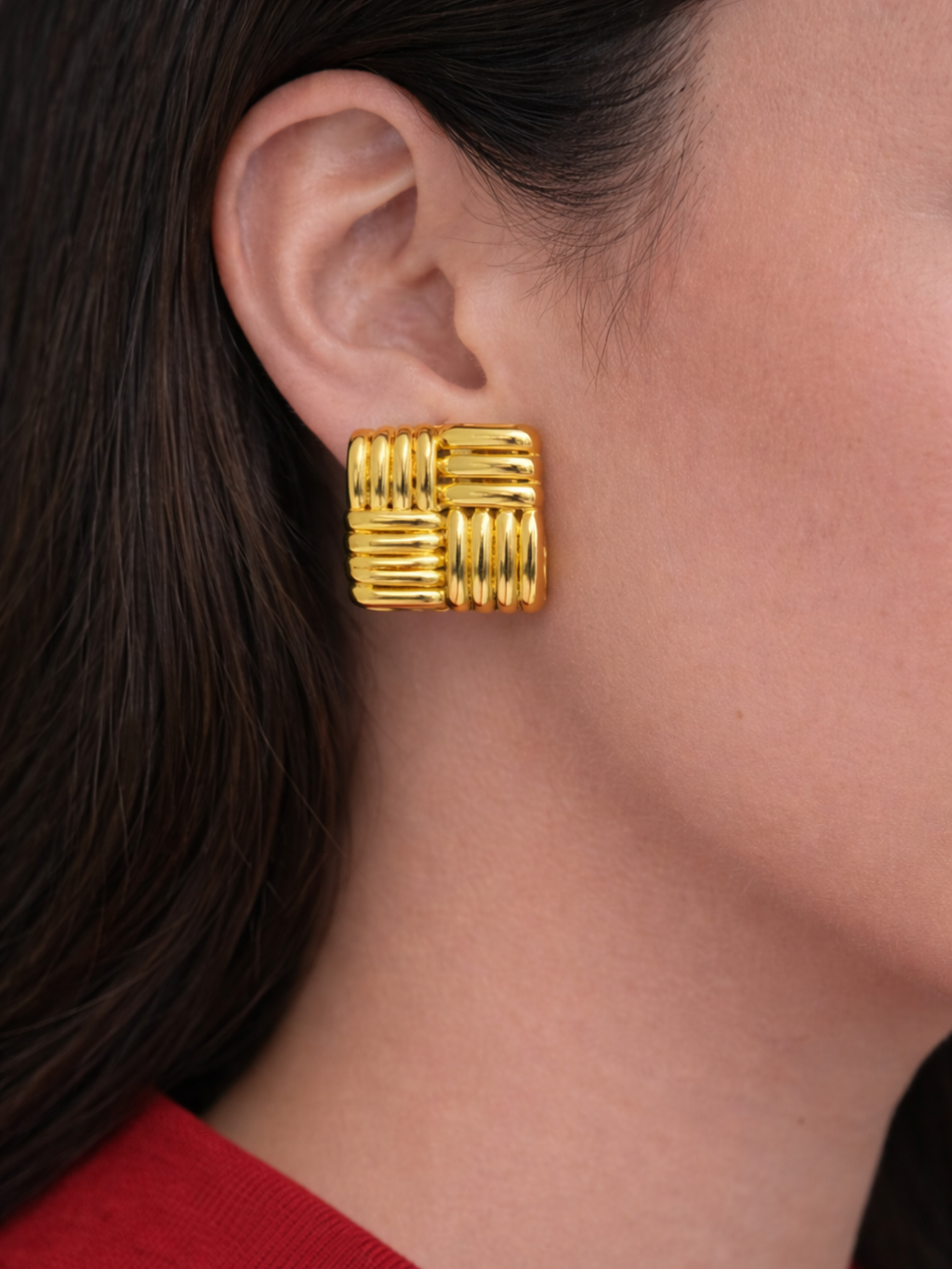 Interlace Earrings in Gold-Finished