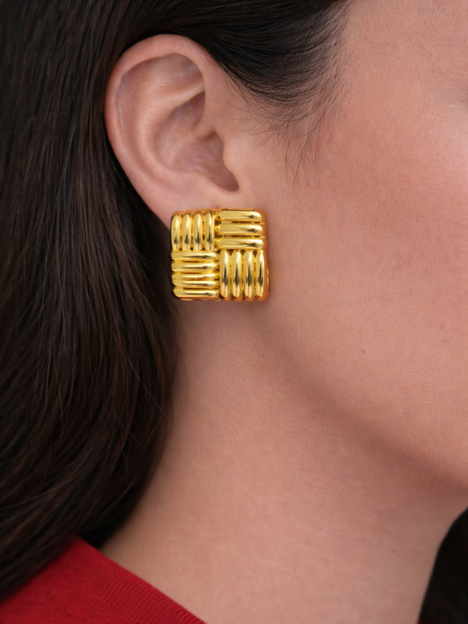Interlace Earrings in Gold-Finished