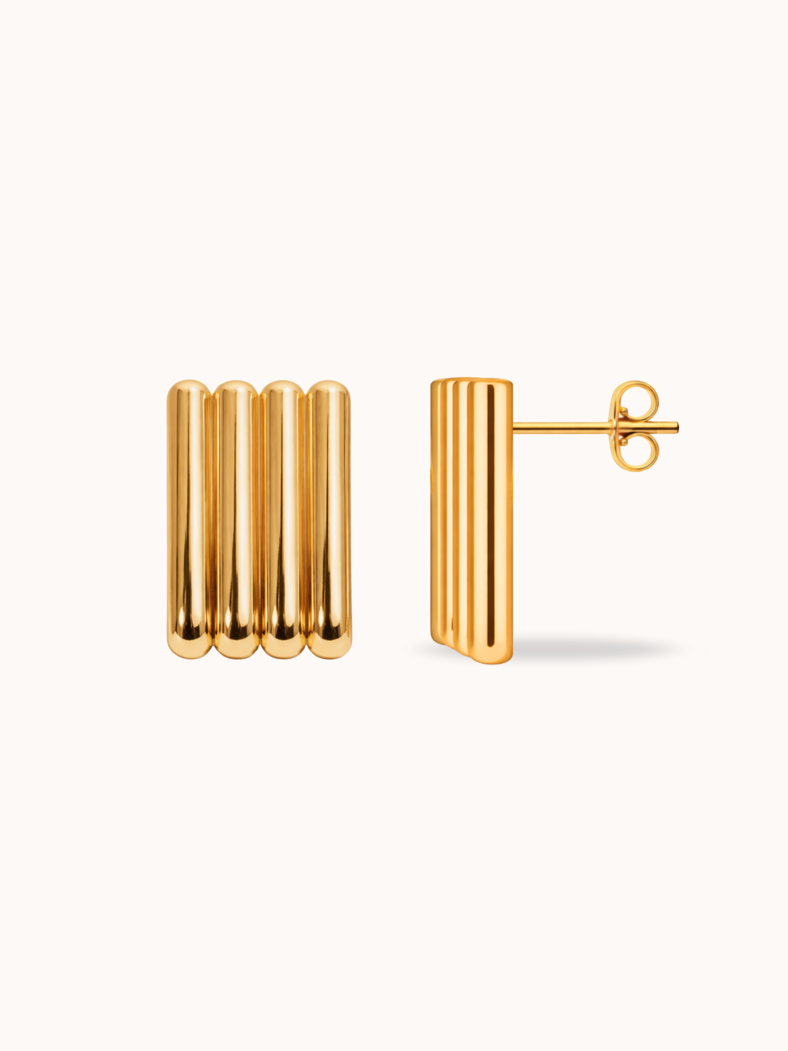 Axis Earrings in Gold-Finished
