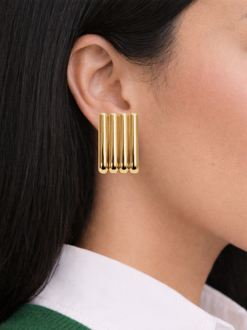Axis Earrings in Gold-Finished