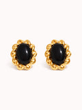 Gilded Bloom Earrings in Black