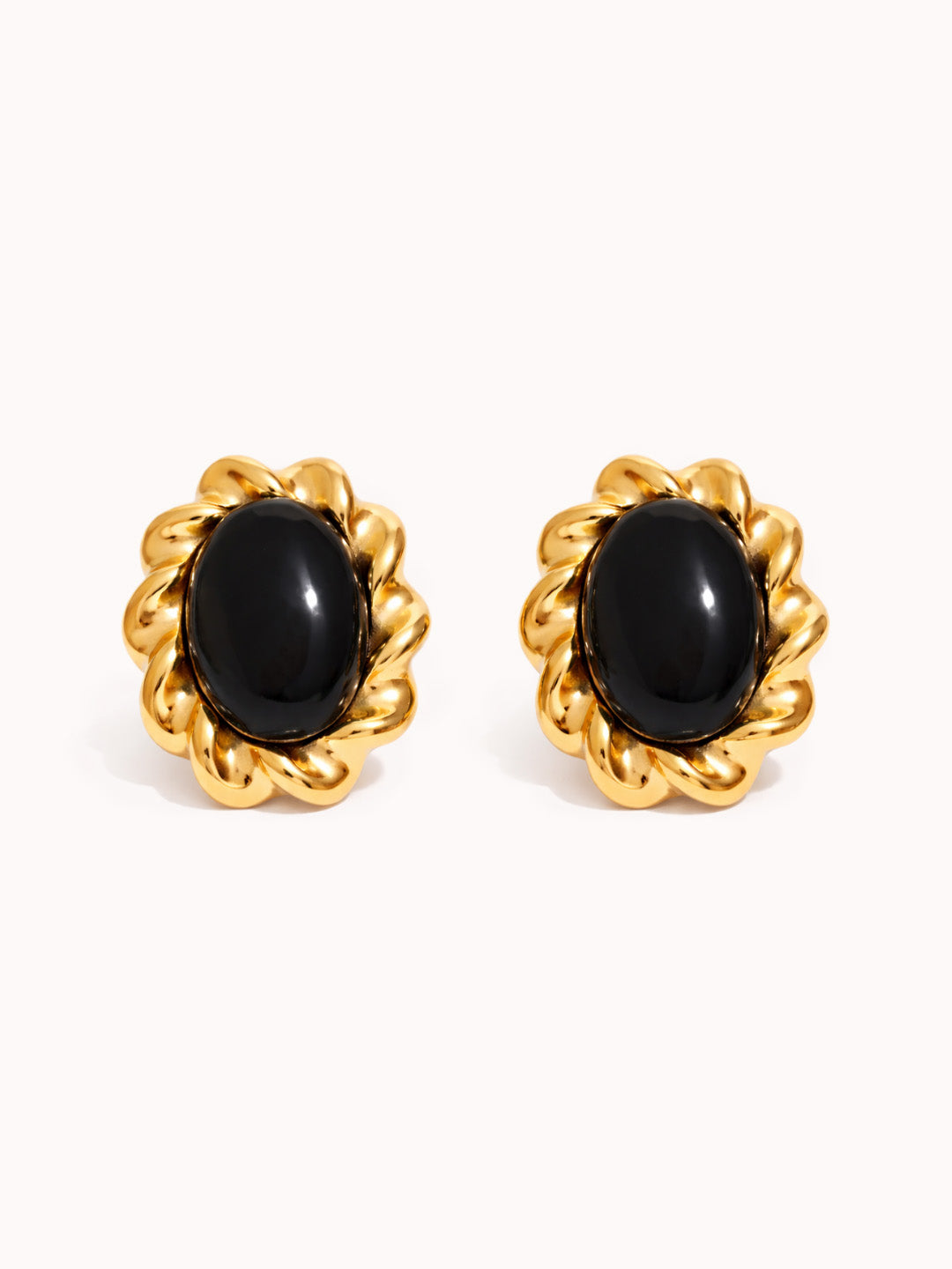 Gilded Bloom Earrings in Black