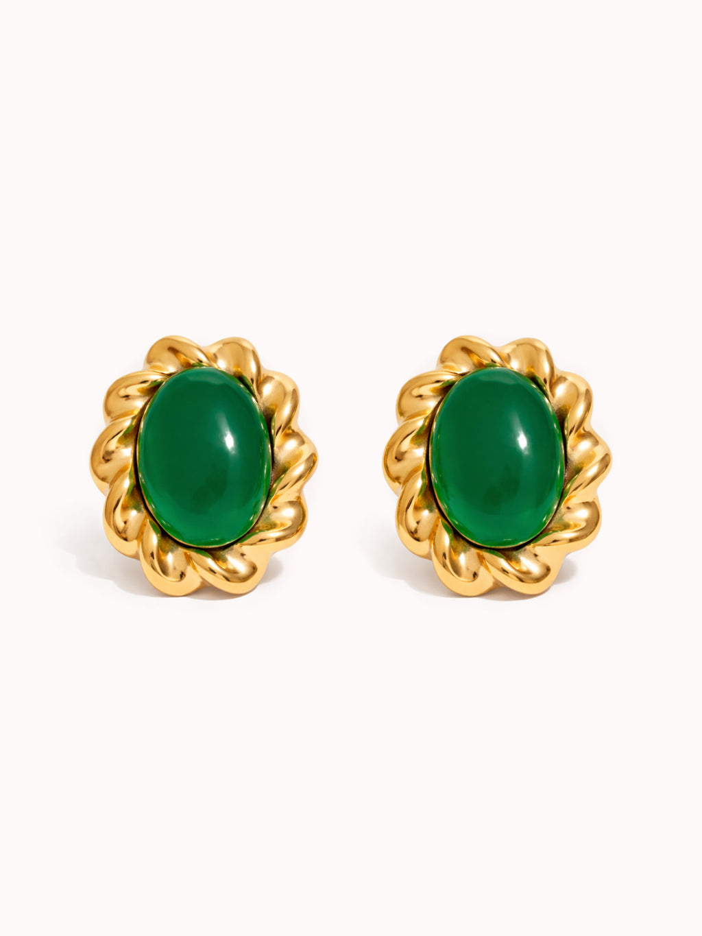 Gilded Bloom Earrings in Green