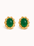 Gilded Bloom Earrings in Green
